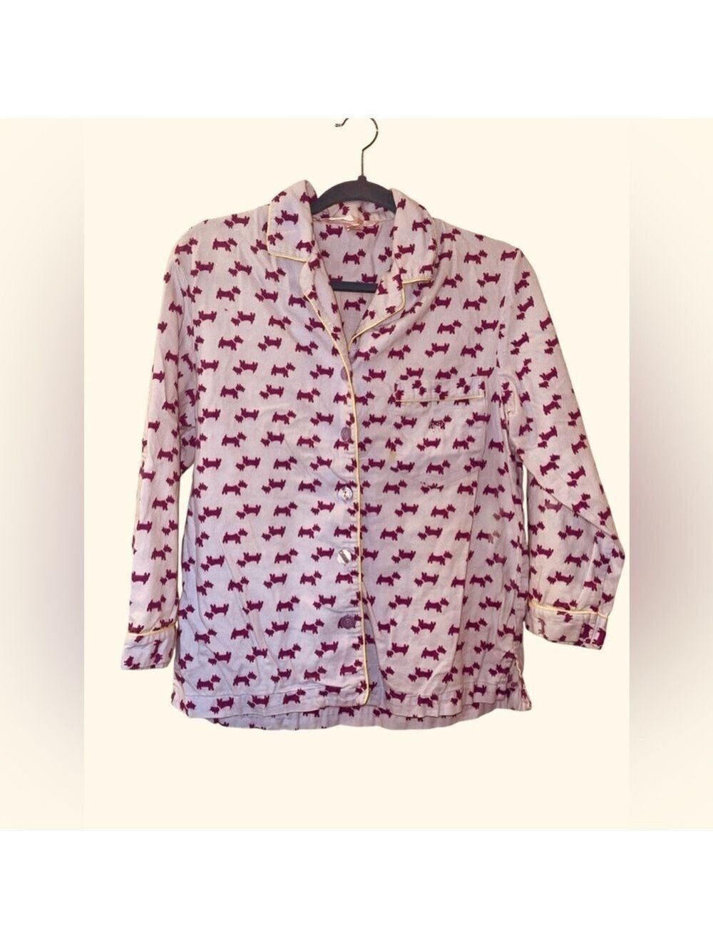 Victoria’s Secret Women’s Cotton Vintage Y2K Purple Dog Logo Pajama Top Size: XS